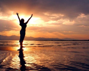 woman worshiping God